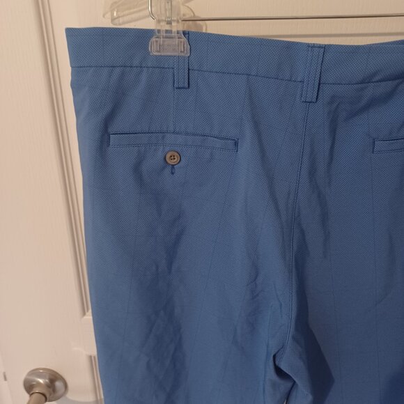 PGA Tour Golf Shorts Men 38 Blue Plaid 8.5" Inseam Stretch - Picture 3 of 5